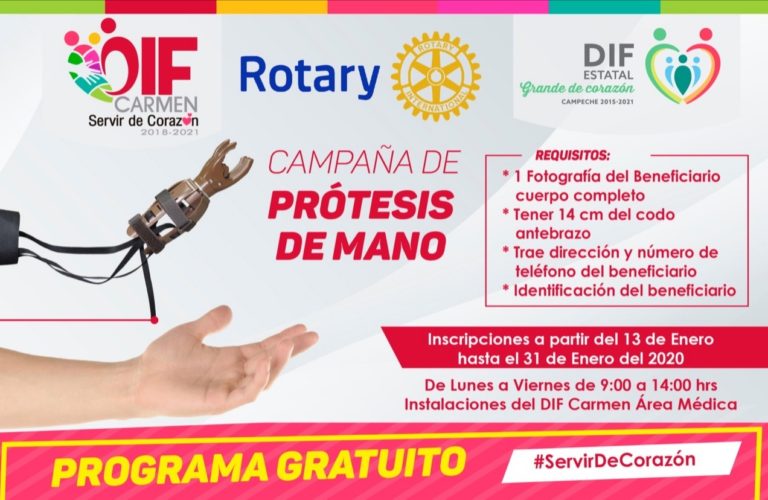 APERTURA DIF CARMEN INSCRIPCIÓN A LA CAMPAÑA DE “PRÓTESIS DE MANO”