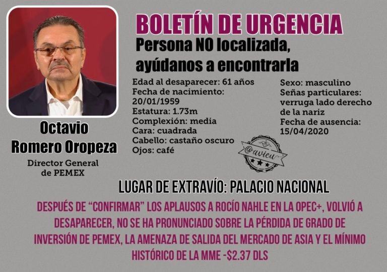 Se busca Ingeniero Agrónomo, Octavio Romero Oropeza, alguien lo ha visto?