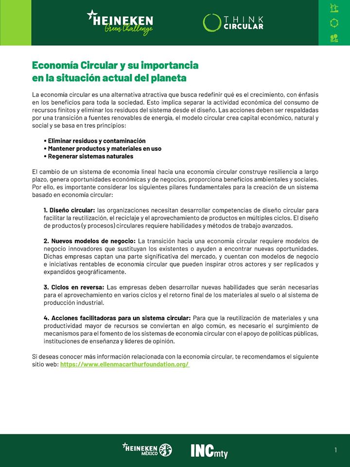 Convocatoria Heineken Green Challenge edición 2020