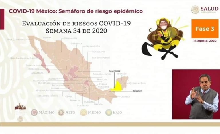 Campeche en semáforo Amarillo en la conferencia Nacional de salud