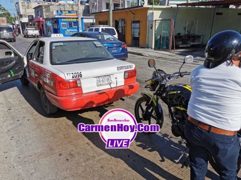 Colisión entre taxista y motociclista