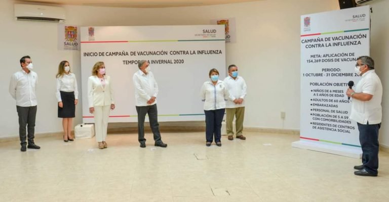 Gobernador y esposa atestiguan arranque de campaña de vacunación contra la influenza