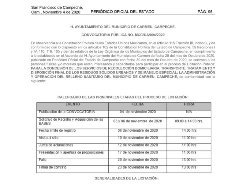 Link de concesión de servicios de transporte