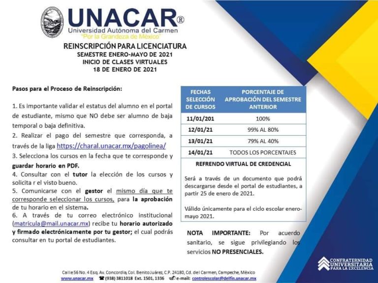 Inscripción de licenciatura ciclo enero-mayo 2021