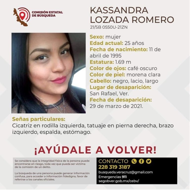 Se busca a jovencita de Veracruz