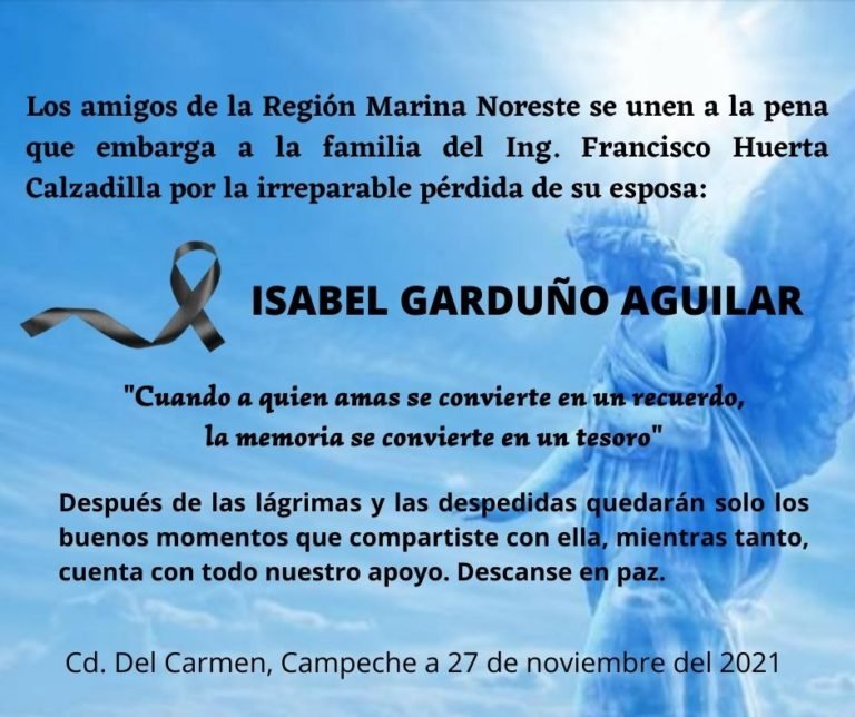 Nuestro sentido pésame al Ing. Francisco Huerta