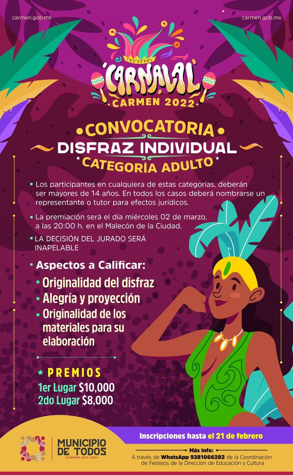 - PARTICIPA EN EL CARNAVAL CARMEN EN SU EDICIÓN 2022 - h-ayuntamiento-del-carmen, carnaval-carmen-2022
