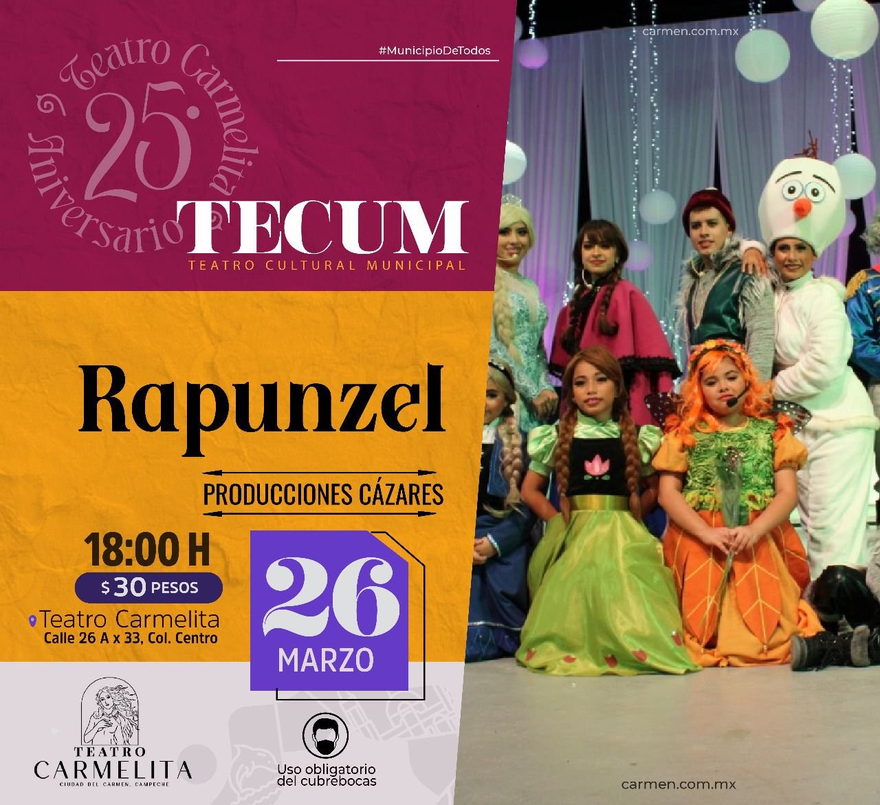 - Celebran con Festival el 25 aniversario del Teatro Carmelita - h-ayuntamiento-del-carmen
