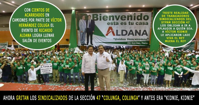 Ricardo Aldana en Carmen y Víctor Hernández Colunga es el nuevo Rey en sección 47 del STPRM