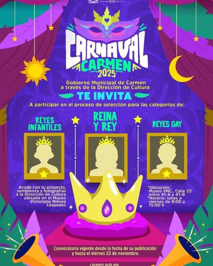 Se buscan a los próximos reyes del carnaval Carmen 2025 