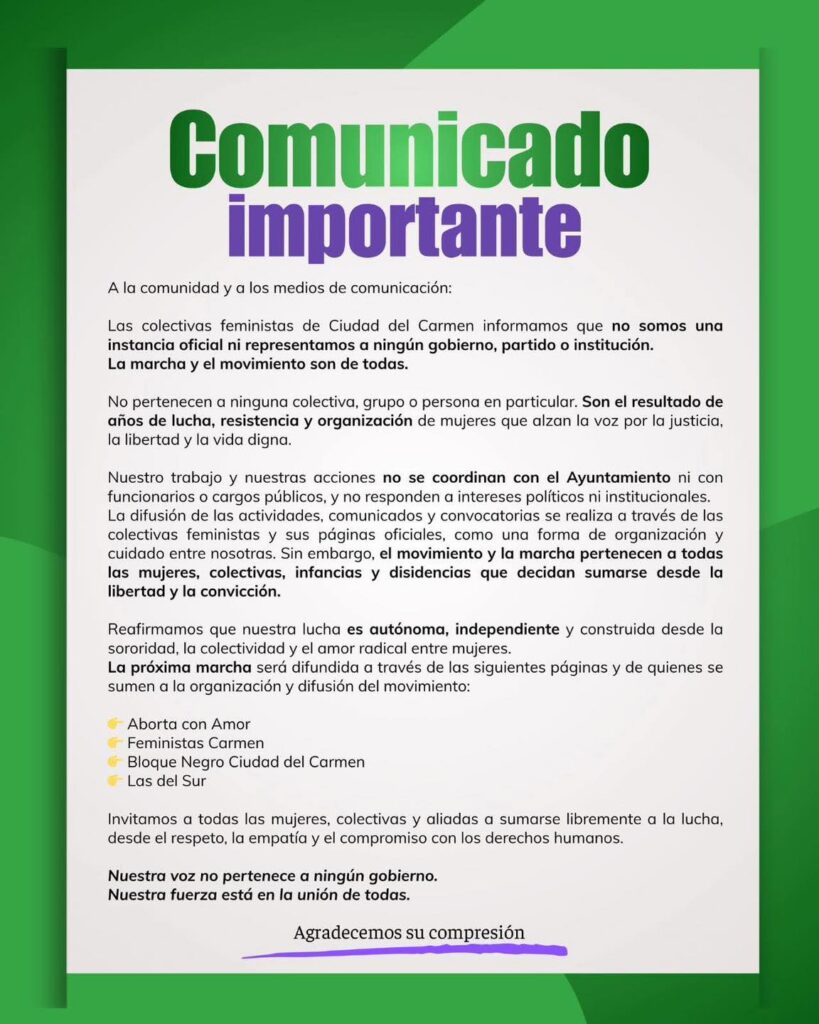 646566285_1488898766131469_2803962468076634017_n-819x1024 Movimiento feminista en Carmen se dividió durante la conmemoración del 8M
