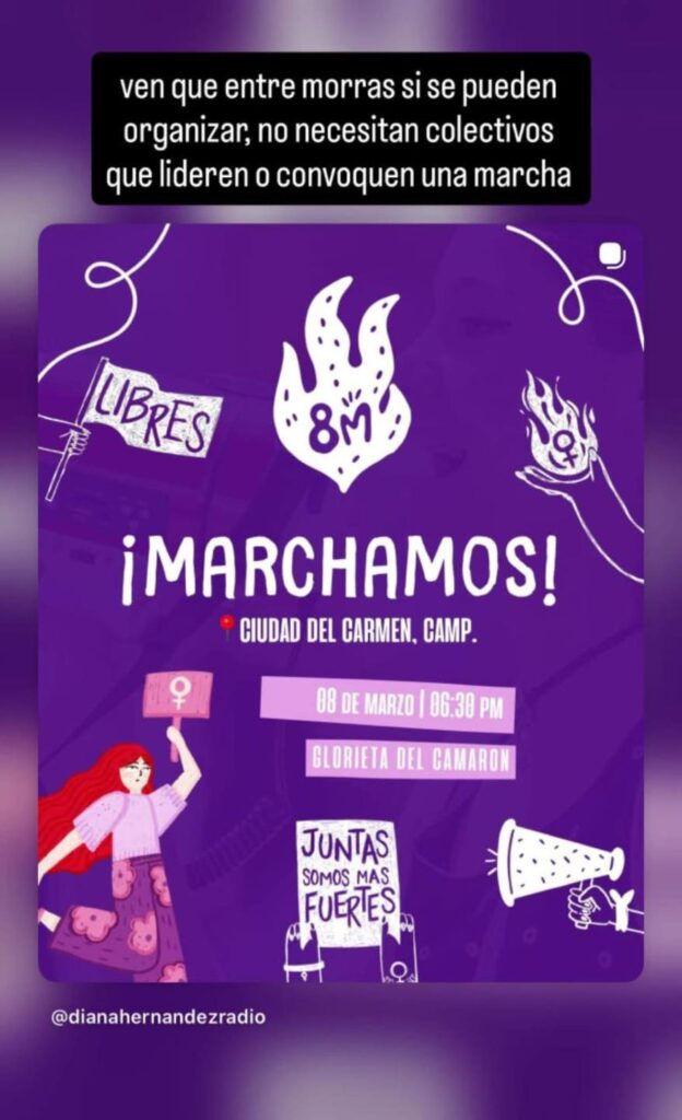 648747936_1488898716131474_9157500541328676348_n-624x1024 Movimiento feminista en Carmen se dividió durante la conmemoración del 8M